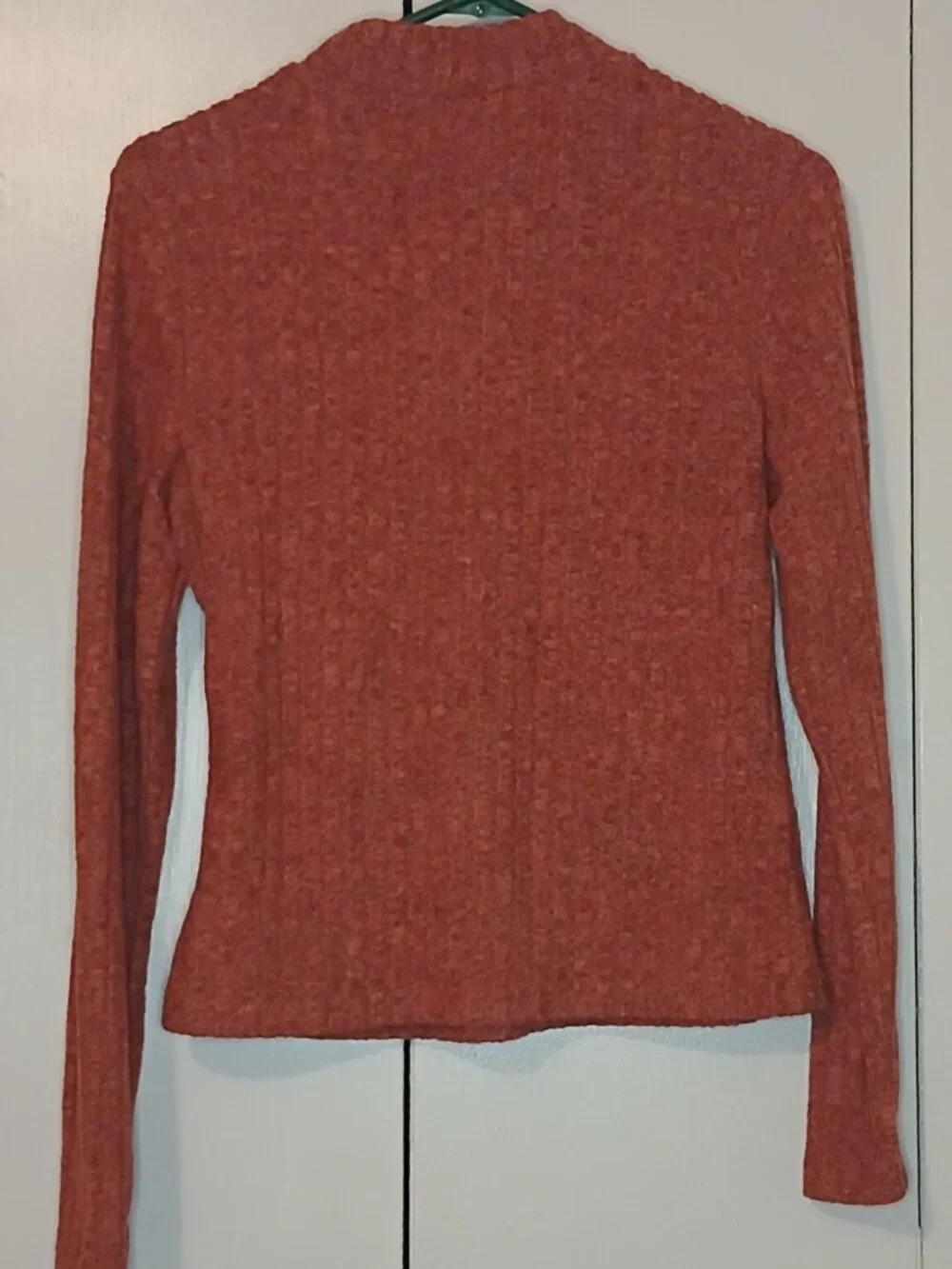 New Unbranded Women's XL Burnt Orange Ribbed Mock Neck Sweater (1088G4)